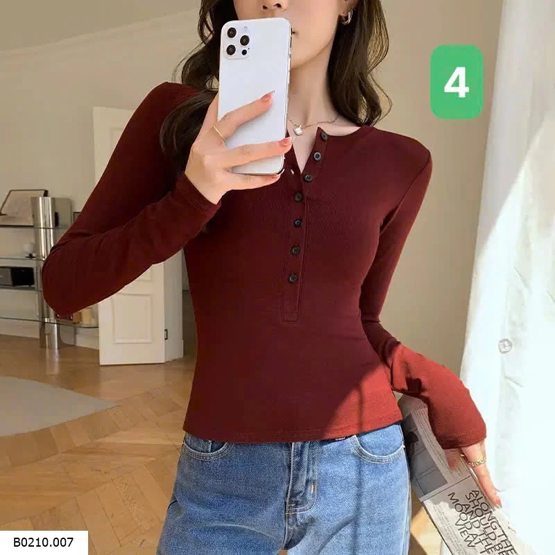 ÁO THUN DÀI TAY PHỐI CÚC   Giá sỉ 95k