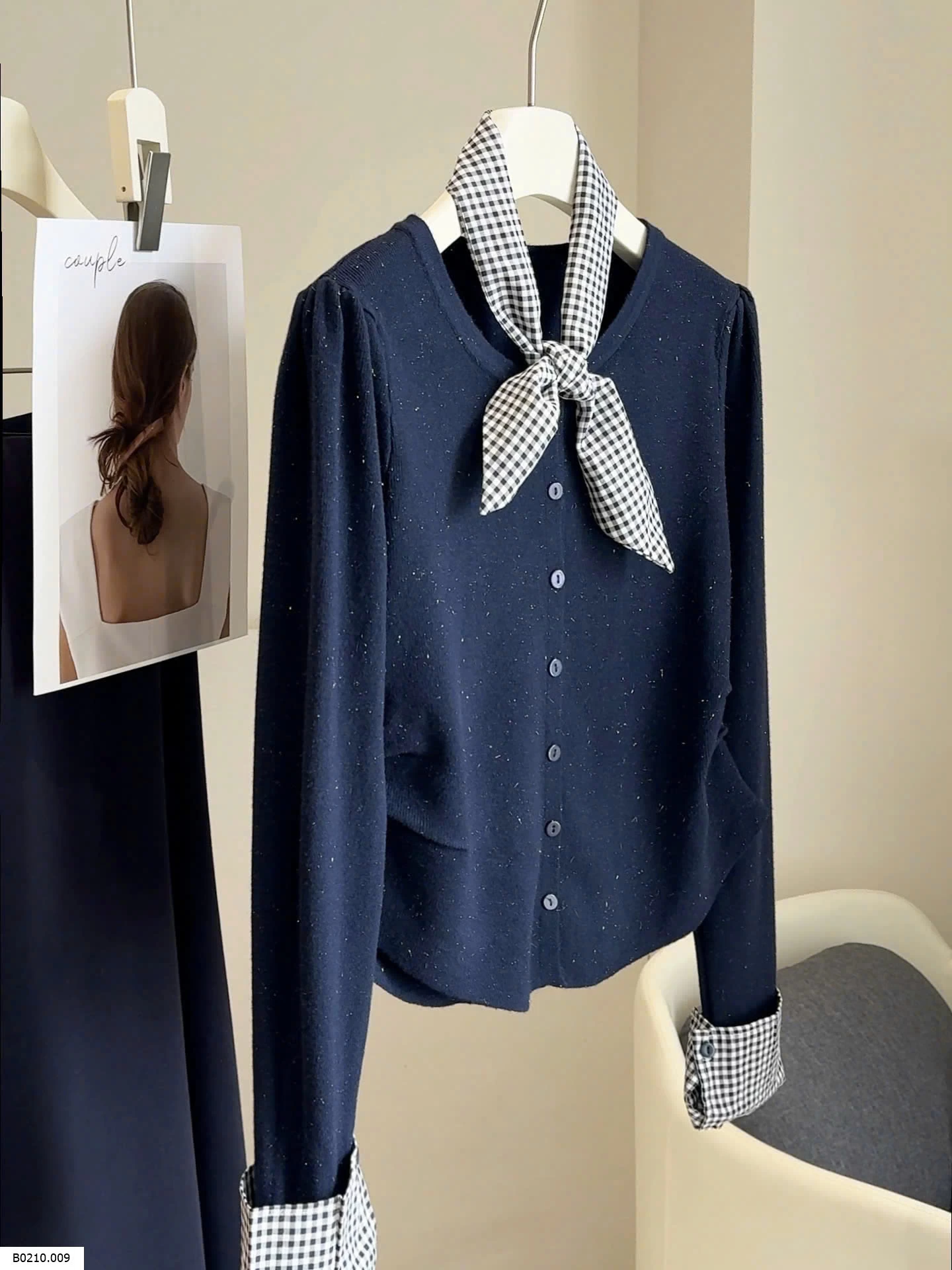 ÁO CARDIGAN PHỐI KẺ ANNA   Giá sỉ 194k