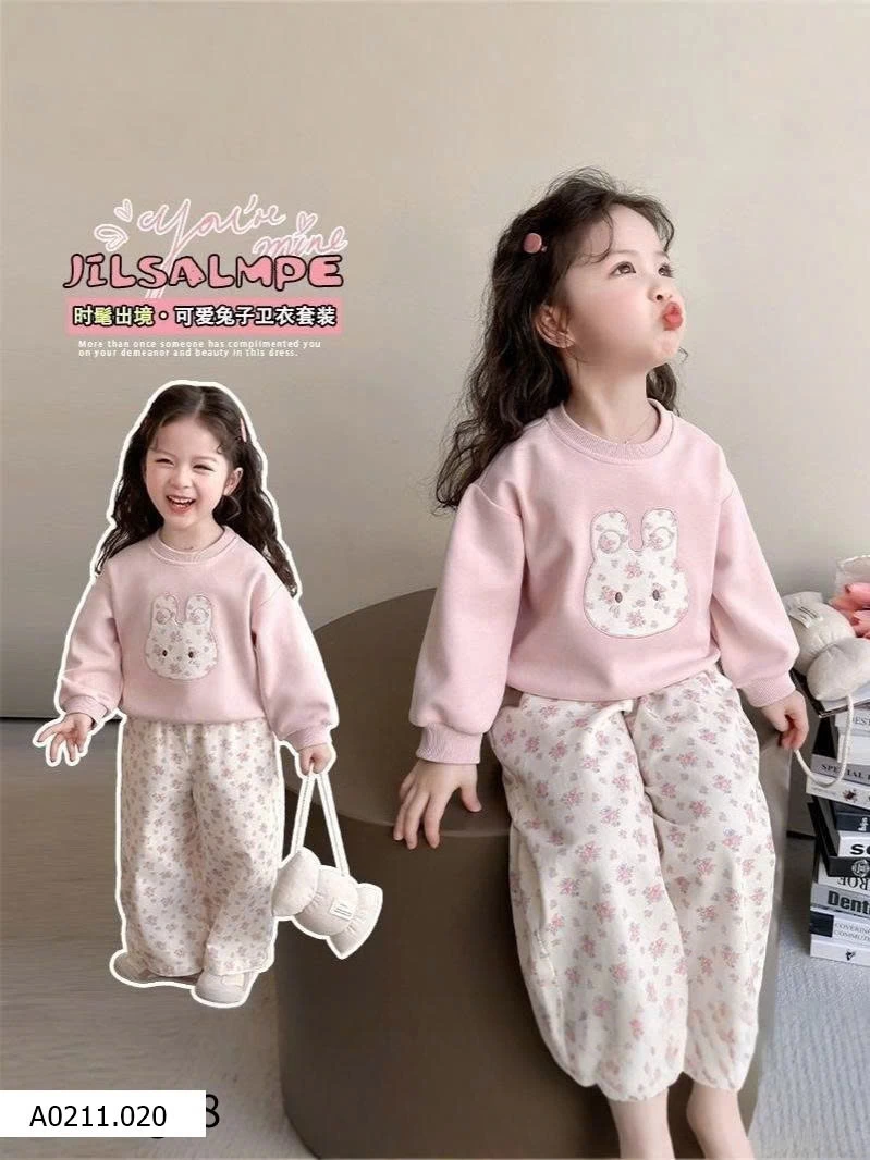 BỘ ĐỒ BÉ GÁI MÙA THU HỌA TIẾT DỄ THƯƠNG  Giá sỉ 160k