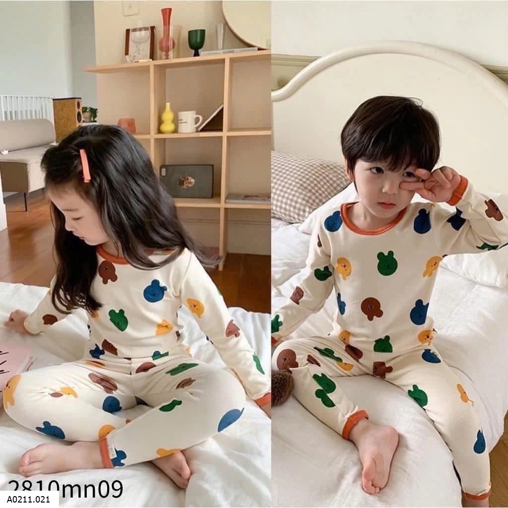 BỘ MẶC NHÀ DÀI TAY HÃNG AMBBKID   Giá sỉ SIZE 80-150 : 120k/1b Size 160:  140k/1b