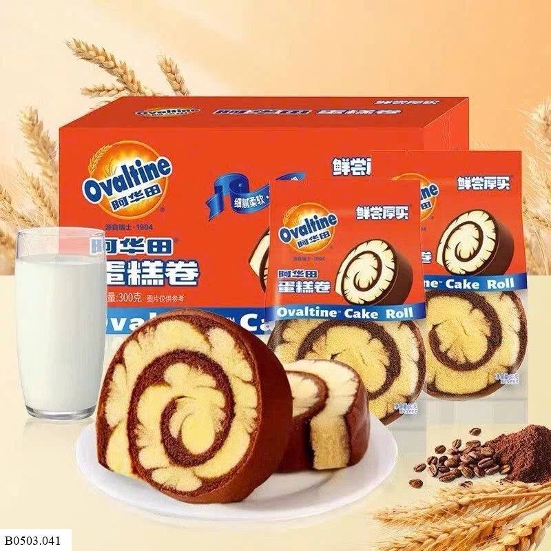 BÁNH BÔNG LAN CUỘN #OVALTINE CAKE ROLL Sỉ 134k/ 1 sét 800g ( khoảng 10c)