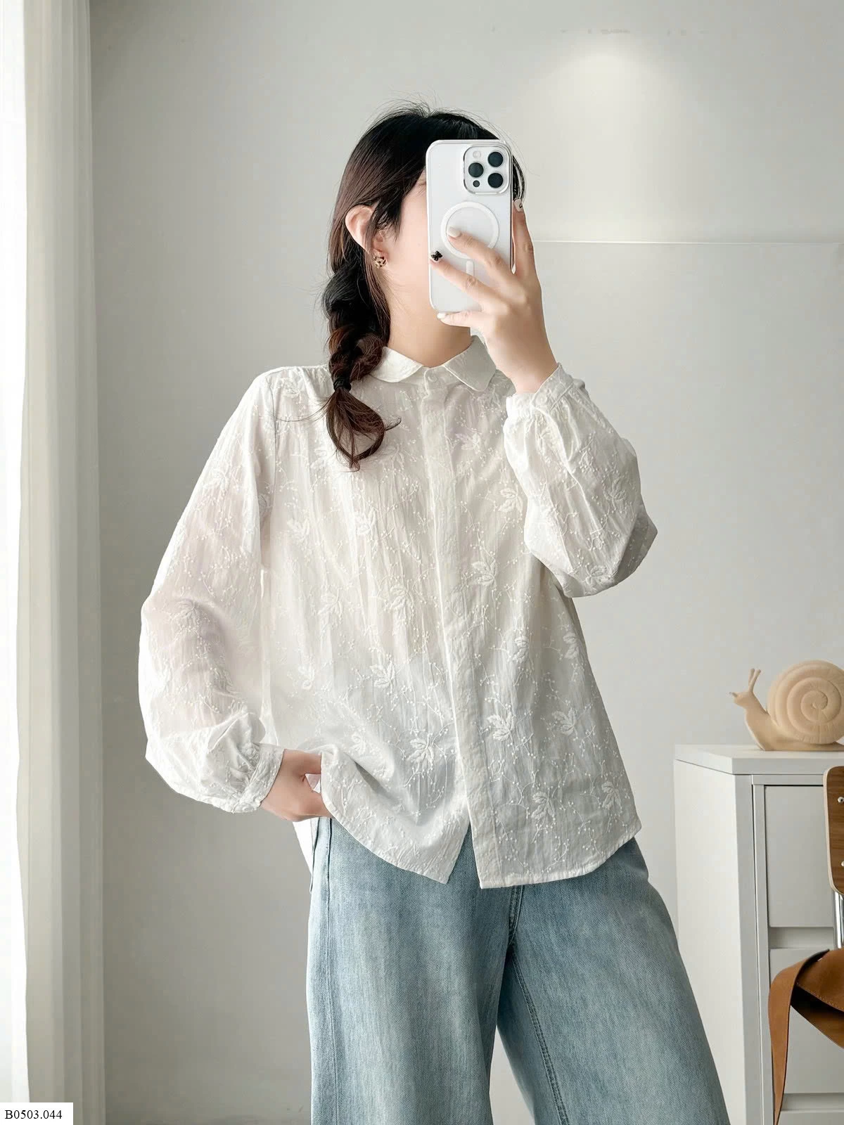 SƠ MI TRẮNG VÂN NỔI  Sỉ 183k