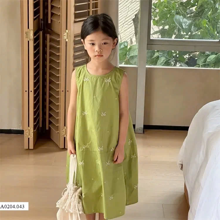 VÁY SÁT NÁCH THÊU NƠ CHO BÉ GÁI SZ ĐẠI  Sỉ 130k