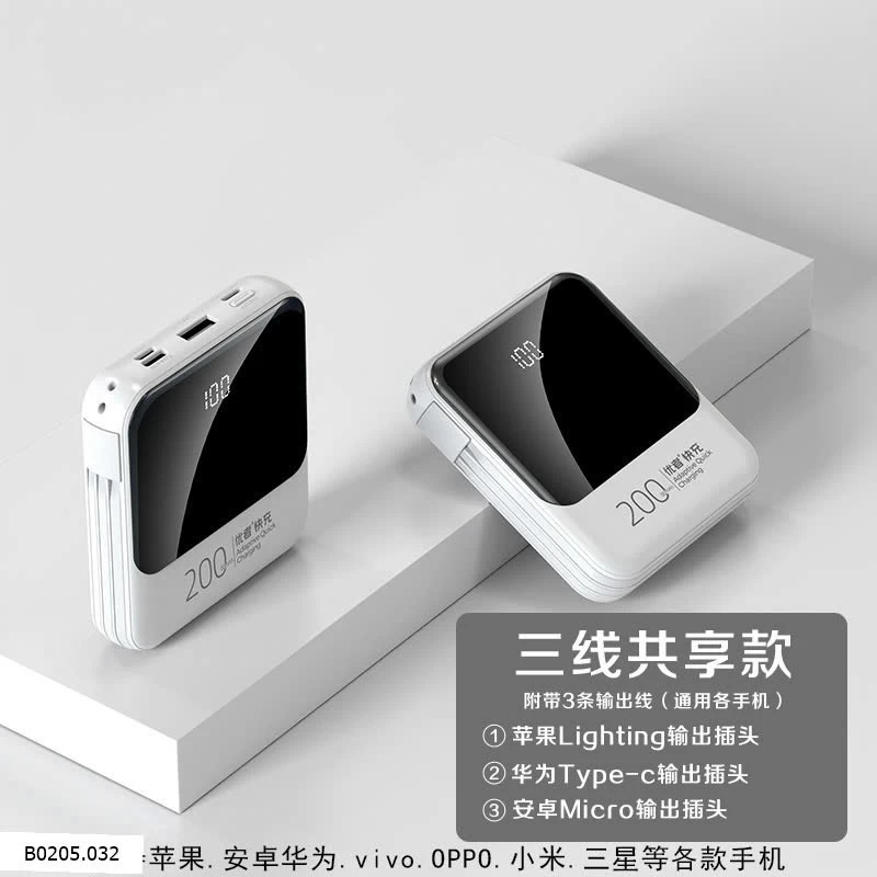 SẠC DỰ PHÒNG GƯƠNG CAO CẤP  Sỉ LOẠI 10.000mah: 176K  LOẠI 20.000mAh: 256K