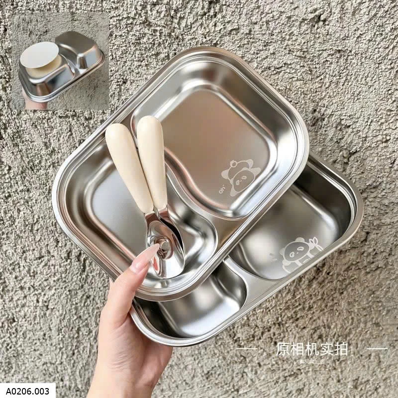  KHAY INOX KÈM THÌA   Sỉ 39k/1 set 