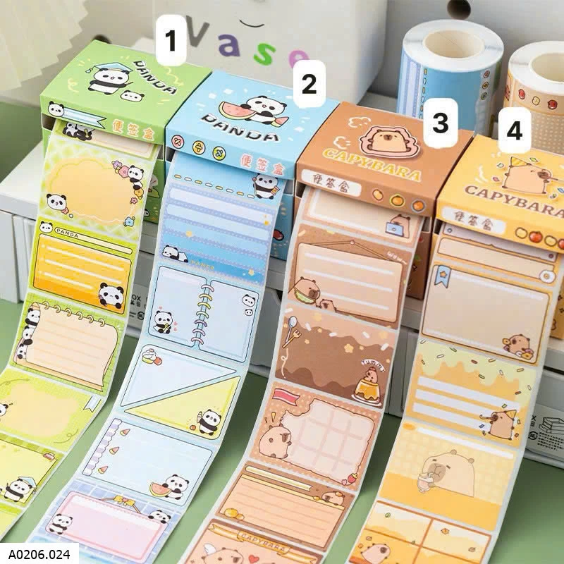 SET 2 HỘP NHÃN VỞ   Sỉ 46k/1set 2hộp mix màu