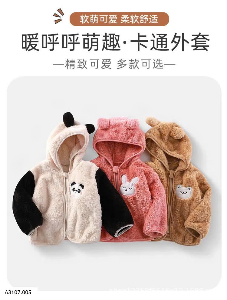 ÁO KHOÁC LÔNG GẤU CHO BÉ Sỉ 86k