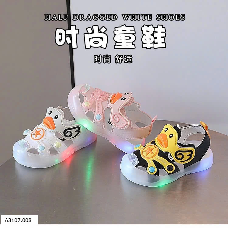 DÉP SANDAL PHÁT SÁNG HÌNH CON VỊT CHO BÉ Sỉ giá  16-19: 123k  20/22-26: 133k