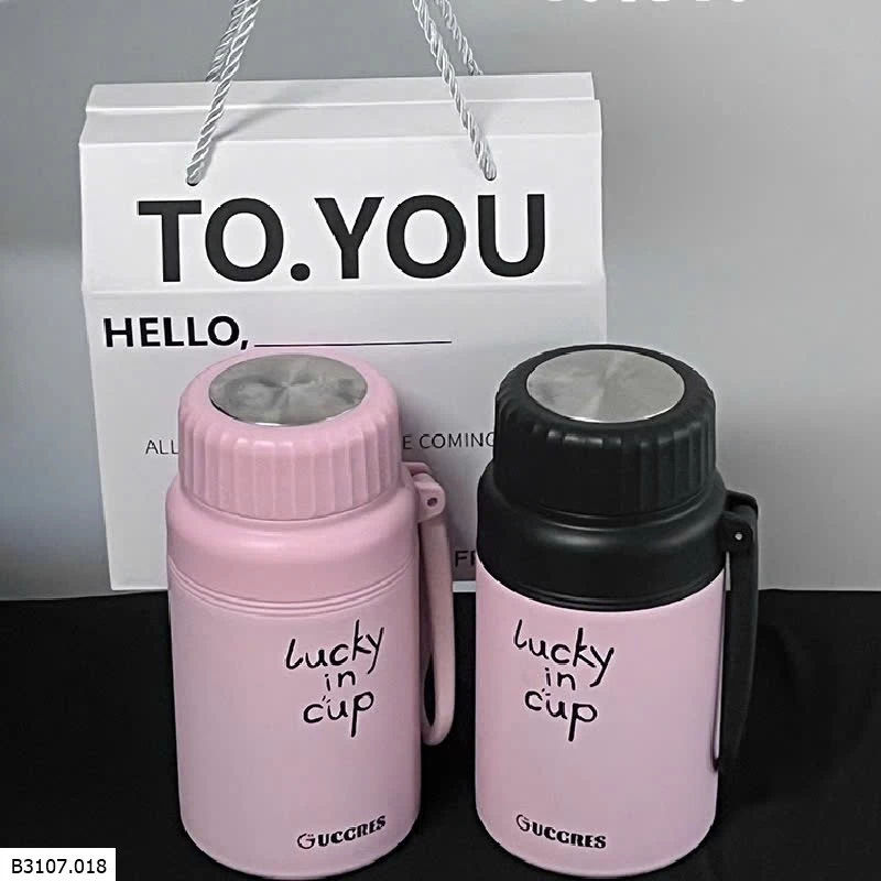 BÌNH GIỮ NHIỆT LUCKY IN CUP CÓ LƯỚI LỌC TRÀ Sỉ giá 89k/1c (ko kèm charm)