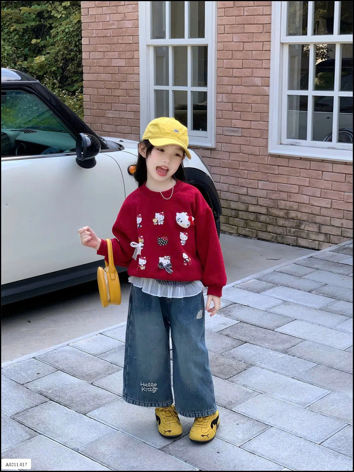 SET ÁO NỈ KITTY MIX QUẦN JEAN BG  Giá sỉ áo: 169k  quần: 207k