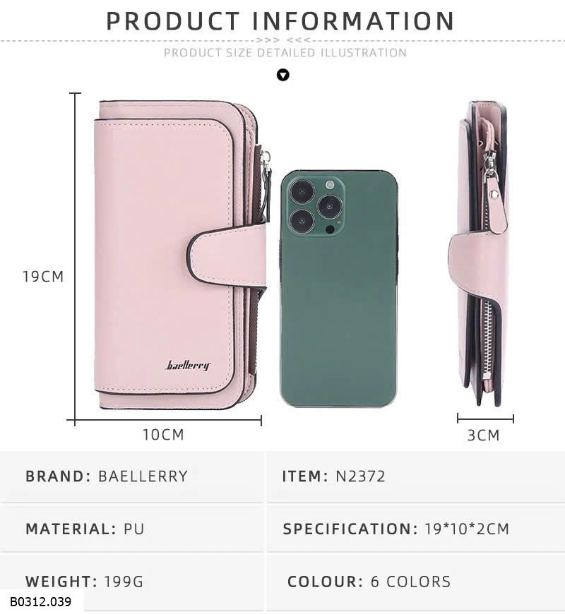 VÍ CẦM TAY CHO NỮ  BAELLERRY  Giá sỉ 81k