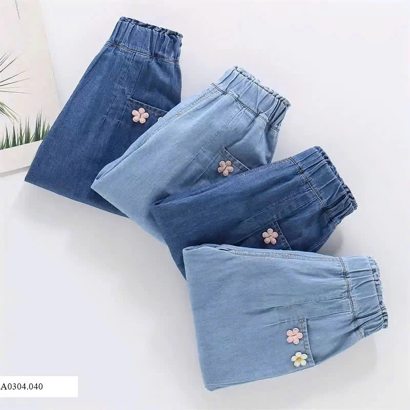 QUẦN DENIM ỐNG RỘNG BÉ GÁI Sỉ 124k