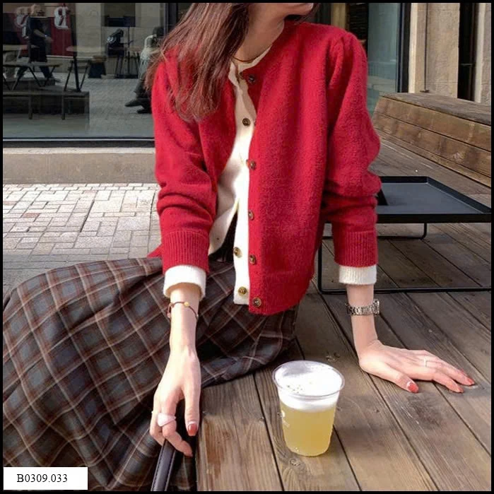 ÁO LEN CARDIGAN NỮ GIẢ 2 MẢNH   Giá sỉ 163k