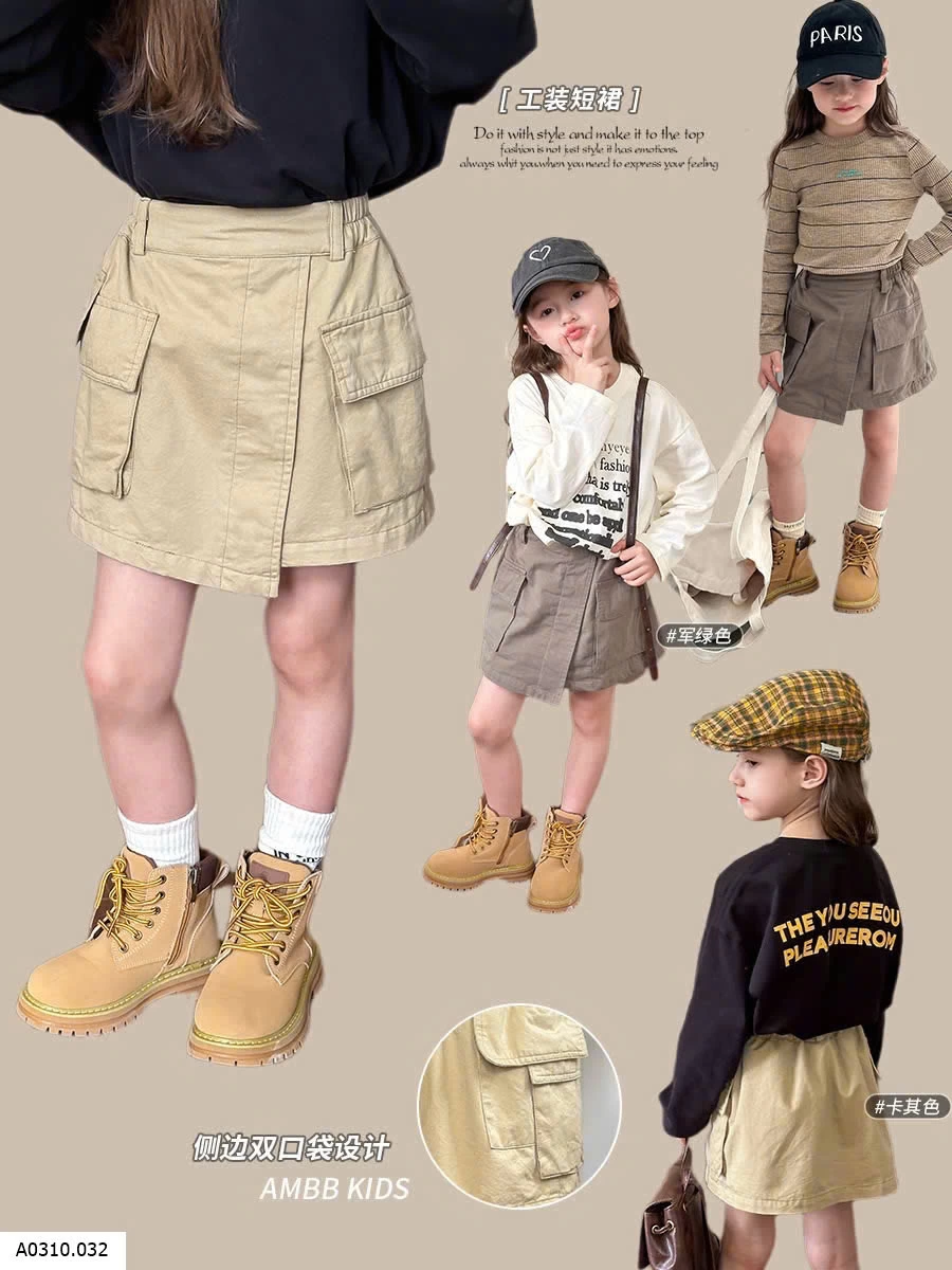CHÂN VÁY KAKI VẠT CHÉO Giá sỉ size 90-150: 117k  size 160: 129k  size 170: 141k 