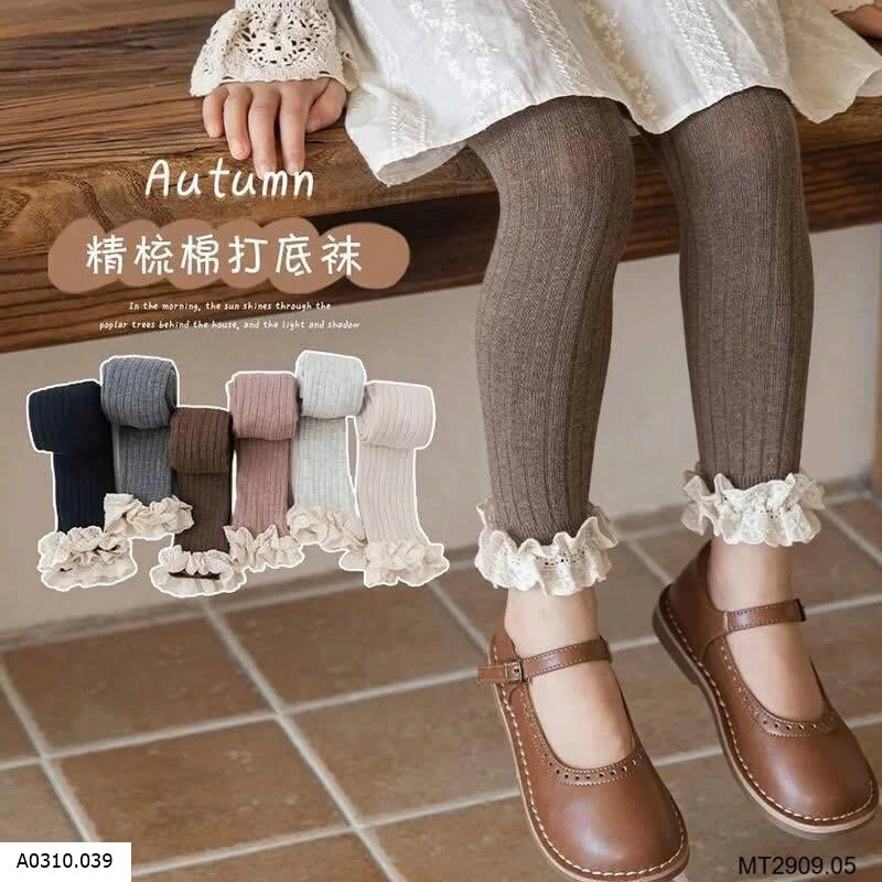  Quần legging phối chân ren bg Giá sỉ 61k