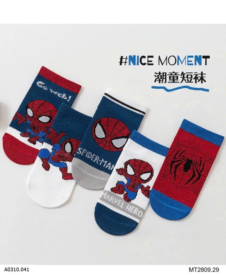 SET 5 ĐÔI TẤT SIÊU NHÂN  BÉ  Giá sỉ 50k/set 5 đôi 