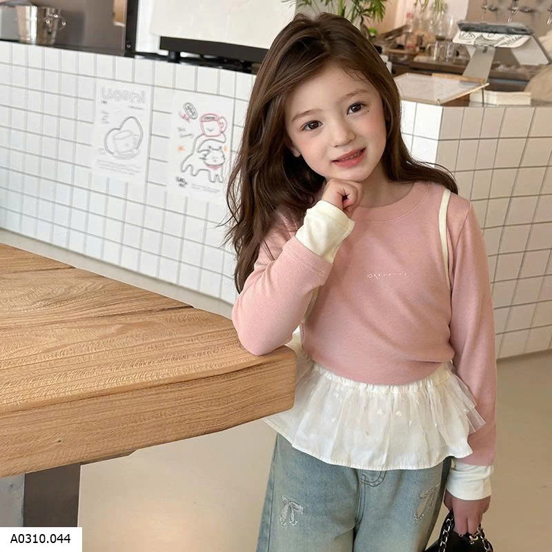 ÁO THUN DÀI TAY PHỐI MÀU AMBB  Giá sỉ sz 90-150: 144k 160: 158k 170: 172k