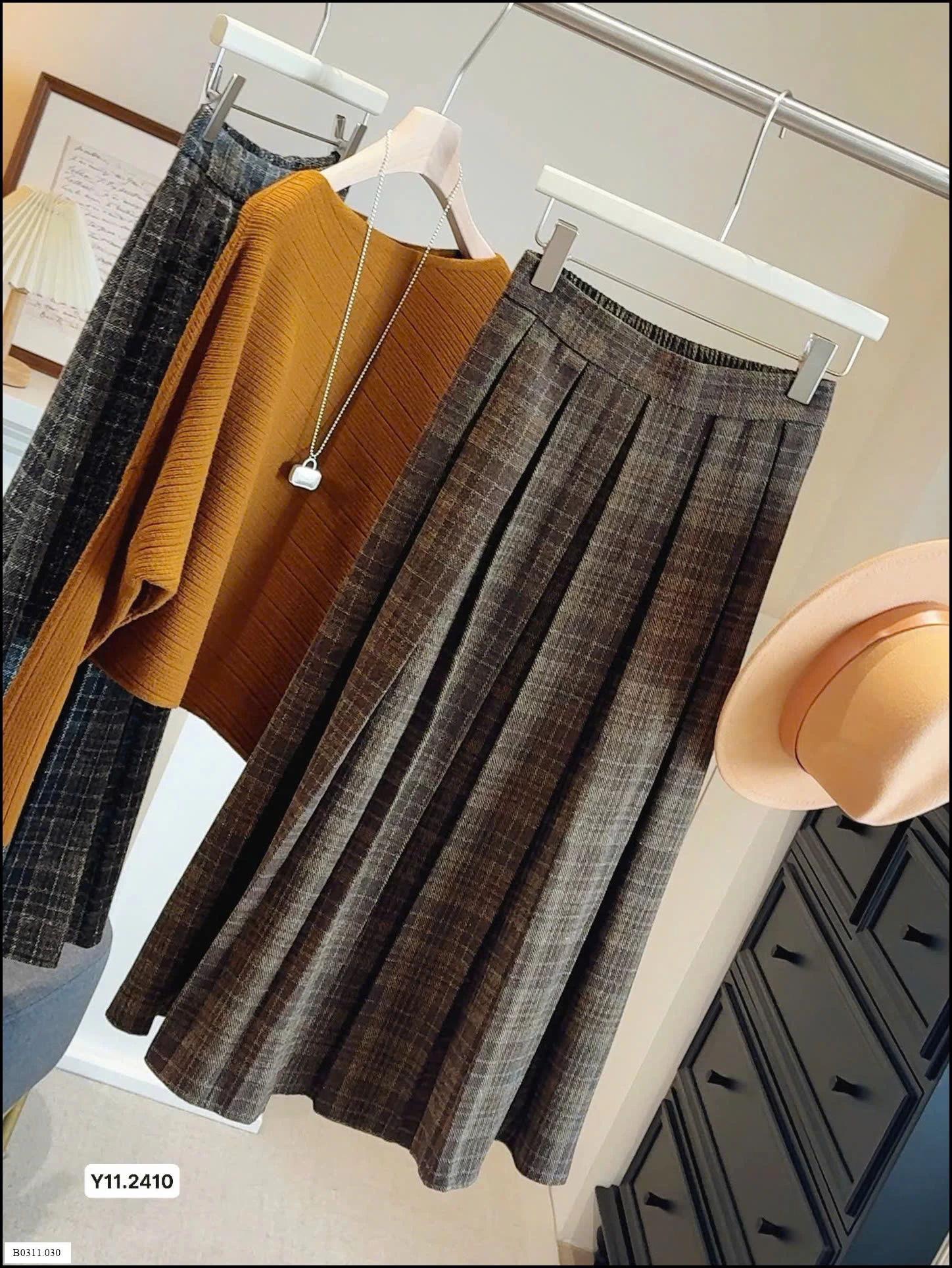 CHÂN VÁY LEN MIDI  ANNA Giá sỉ 210k