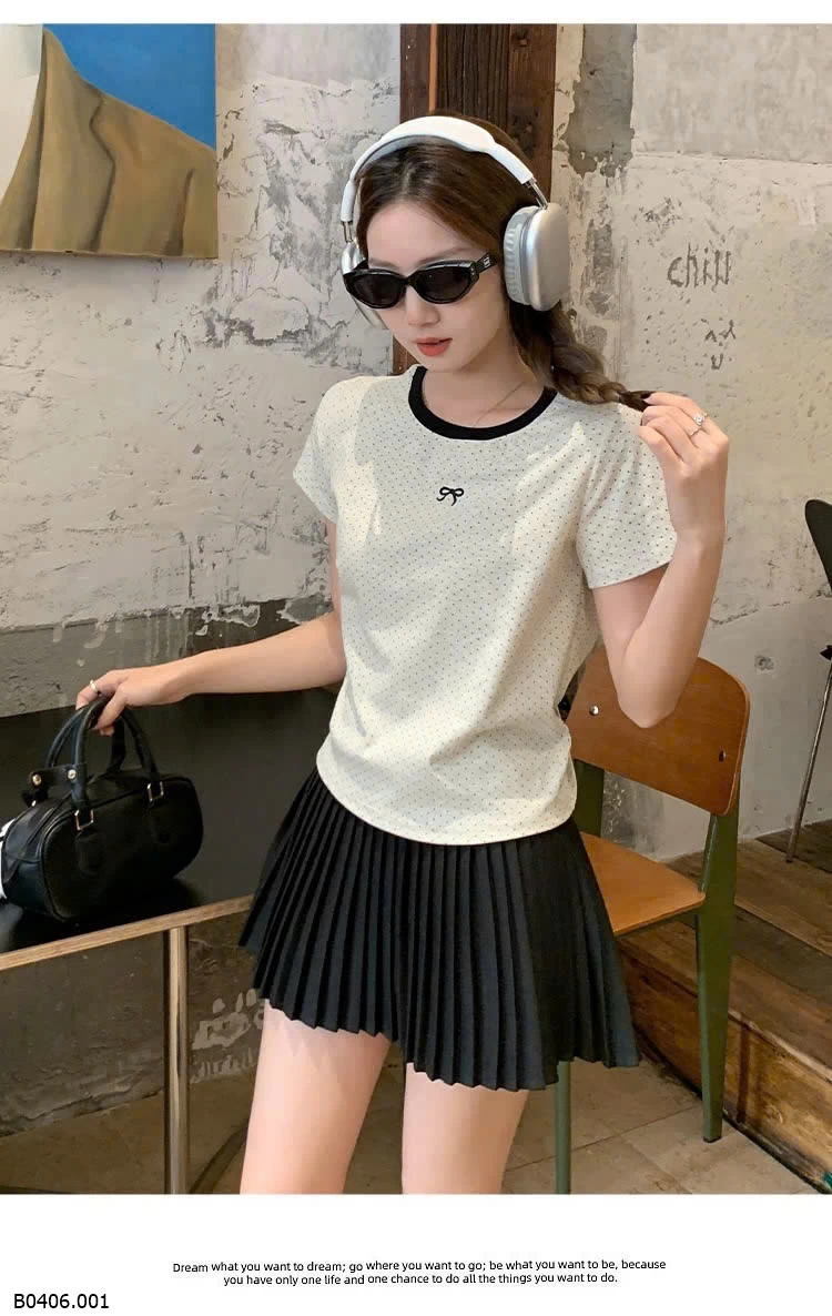 ÁO THUN CHẤM BI CHO NỮ Sỉ 110k 