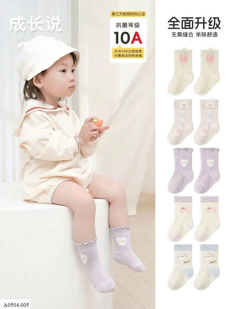 SET 5 ĐÔI TẤT CỔ CAO CHO BÉ     Sỉ 82k/ 1 sét 5 đôi