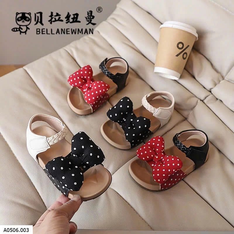SANDAL NƠ CHẤM BI BELLANEWMAN BG   Sỉ giá  sz 23-28: 117k  sz 29-34: 127k 