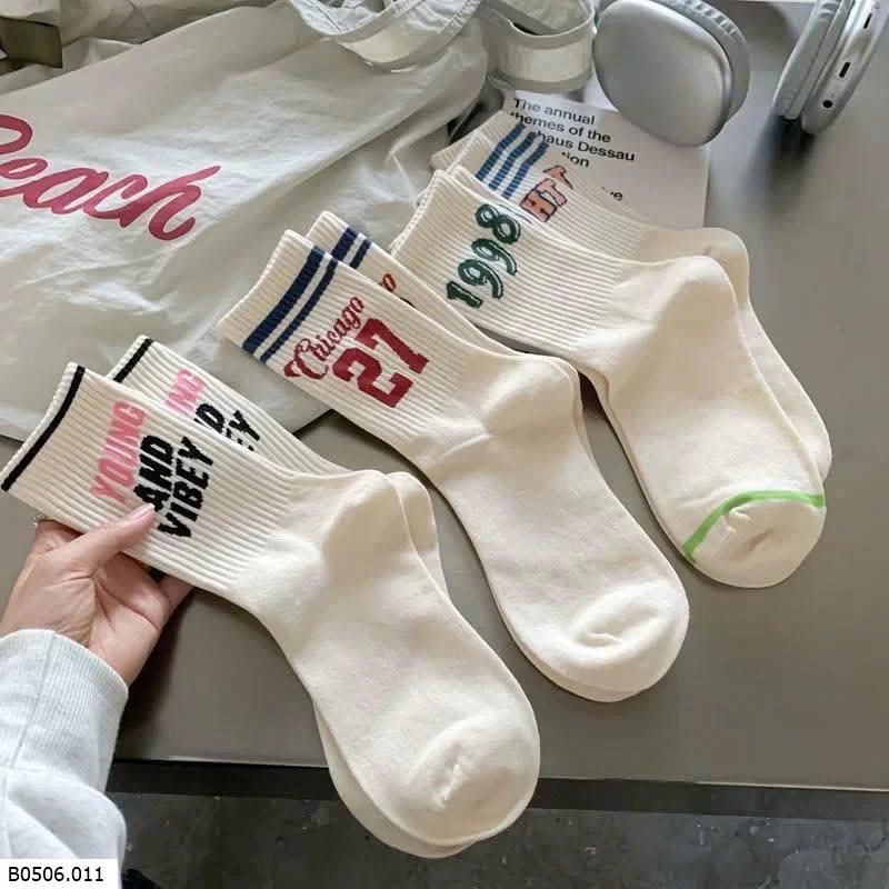 SET 5Đ TẤT THỂ THAO Sỉ 76k.1 set 5 đôi mix màu